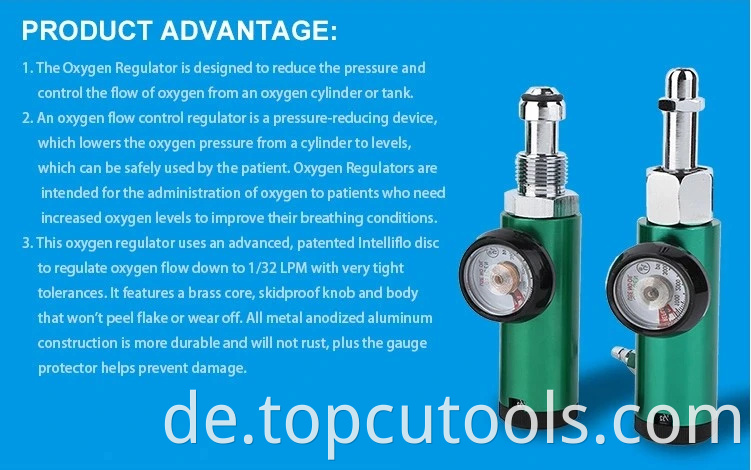 Durchflussmesser für medizinischen Sauerstoff für den europäischen Markt